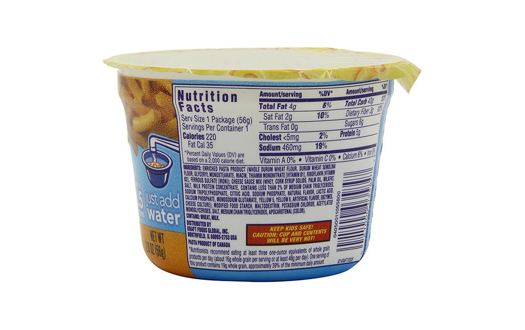 Kraft Macaroni & Cheese Dinner, Whole Grain   Tub  56 grams